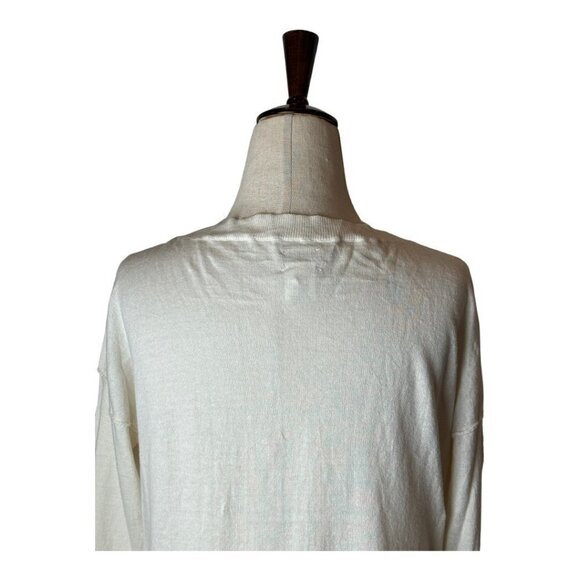Converse One Star Ivory Mesh Front Cotton Lightweight Long Sleeve Knit Sweater S - Picture 4 of 11
